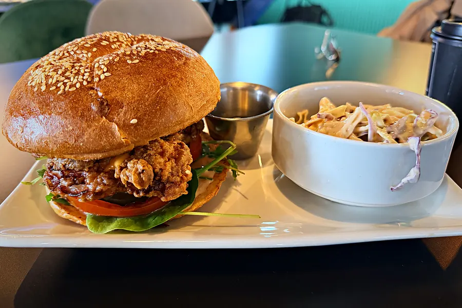 Buttermilk chicken burger with slaw